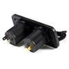 IZTOSS C931 - Z 12 - 24V Double Hole Panel Round Dual USB Vehicle Power Plug Voltmeter Display Cigarette Lighter Water Resistant Marine Socket