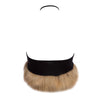 Sexy Halter Backless Faux Fur Patchwork Crop Top for Women