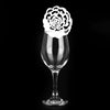 50pcs Hollow Rose Shape Decoration Paper Wine Glass Place Card