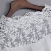 Sweet Round Collar Lantern Sleeve Lace Spliced Chiffon Blouse for Women