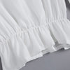 Sweet Round Collar Lantern Sleeve Lace Spliced Chiffon Blouse for Women