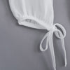 Sweet Round Collar Lantern Sleeve Lace Spliced Chiffon Blouse for Women