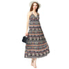 Halter Printed Ankle-Length Dress