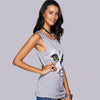 Casual Scoop Neck Printed Studded Tee For Women