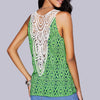 Casual Scoop Neck Geo Crochet Tank Top For Women