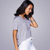 Casual V-Neck High Low T-Shirt For Women