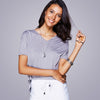Casual V-Neck High Low T-Shirt For Women