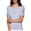 Casual Scoop Neck Cold Shoulder T-Shirt For Women