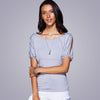 Casual Scoop Neck Cold Shoulder T-Shirt For Women