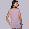 Casual Scoop Neck Short Sleeve Slit T-Shirt For Women