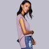 Casual Scoop Neck Short Sleeve Slit T-Shirt For Women
