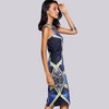 Stylish Round Neck Sleeveless Geometric Midi Dress For Women