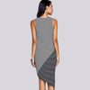 Asymmetrical Striped Tank Casual Dress