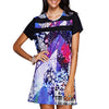 Stylish Jewel Neck Floral Print Shift Dress For Women