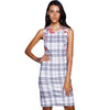 Stylish Jewel Neck Sleeveless Plaid Midi Dress For Women