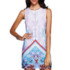Stylish Round Neck Sleeveless Print Mini Dress For Women