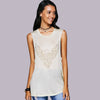 Rhinestone Drop Armhole Long Tank Top
