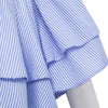 Sexy Off The Shoulder Striped Flounced Blouse for Women