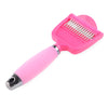 Pet Deshedding Tool 2-in-1 Dogs Cats Fur Long Short Hair Grooming Brush Comb Rake with Soft Silicone Handle
