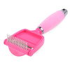 Pet Deshedding Tool 2-in-1 Dogs Cats Fur Long Short Hair Grooming Brush Comb Rake with Soft Silicone Handle