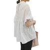 Chic Peter Pan Collar Flounced Pure Color Blouse for Women