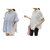 Chic Peter Pan Collar Flounced Pure Color Blouse for Women