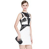 Lace Spliced Sleeveless Work Bodycon Dress