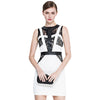 Lace Spliced Sleeveless Work Bodycon Dress