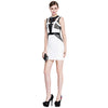 Lace Spliced Sleeveless Work Bodycon Dress