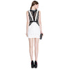 Lace Spliced Sleeveless Work Bodycon Dress
