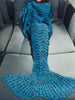 Comfortable Multicolor Knitted Throw Mermaid Tail Design Blanket For Adult