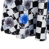 Vintage Round Collar Allover Print Sash Waist A-Line Ball Gown Dress for Women