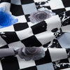 Vintage Round Collar Allover Print Sash Waist A-Line Ball Gown Dress for Women