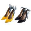 RainbowCat Sexy Butterfly Pointed Toe Color Block Ladies High Heel Leather Shoes