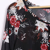 Sexy Plunging Neck Long Sleeve Floral Print Blouse For Women