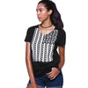 Casual V-Neck Flag Print Short Sleeve T-Shirt For Women