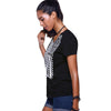 Casual V-Neck Flag Print Short Sleeve T-Shirt For Women