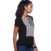 Casual V-Neck Flag Print Short Sleeve T-Shirt For Women