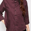 Stylish Turn-down Collar Front Single-breasted Pocket Shirt for Women