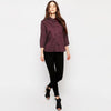 Stylish Turn-down Collar Front Single-breasted Pocket Shirt for Women