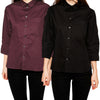 Stylish Turn-down Collar Front Single-breasted Pocket Shirt for Women