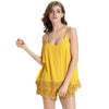 Spaghetti Strap Crochet Trim Low Cut Back Slit Romper