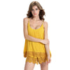 Spaghetti Strap Crochet Trim Low Cut Back Slit Romper