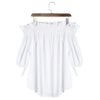 Sexy Off The Shoulder Ruffle Loose T-shirt for Women