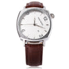 SANCYBIRDS FY979 Men Quartz Watch  Date Display Genuine Leather Strap Wristwatch