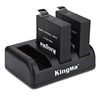 KingMa BM038 Triple USB Charger with 2pcs 1400mAh Battery for XiaoYi AZ16 Camera