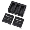 KingMa BM038 Triple USB Charger with 2pcs 1400mAh Battery for XiaoYi AZ16 Camera