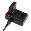 KingMa BM038 Triple USB Charger with 2pcs 1400mAh Battery for XiaoYi AZ16 Camera