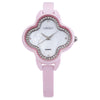 WEIQIN W3225 Female Quartz Watch Artificial Diamond Clover-shape Dial Ceramic Band 3ATM Wristwatch