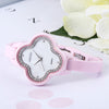 WEIQIN W3225 Female Quartz Watch Artificial Diamond Clover-shape Dial Ceramic Band 3ATM Wristwatch